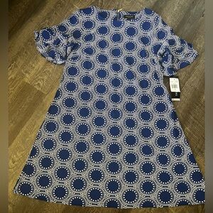 Perceptions Women's Plus Short Sleeve Geometric Shift Dress- Size 1X